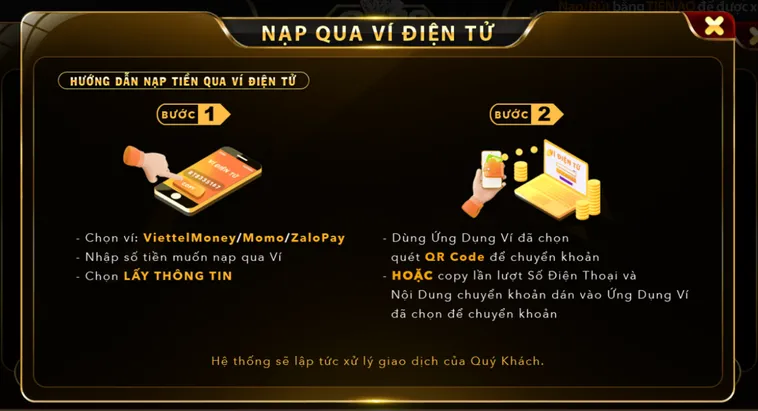 NẠP VÍ ĐIỆN TỬ - NHANH NHẤT - DỄ NHẤT