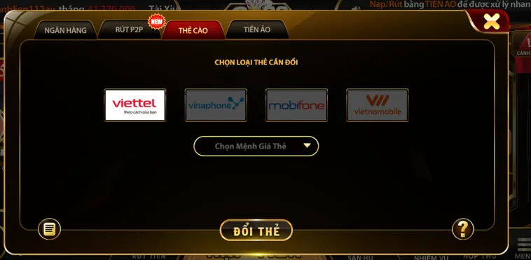 Hướng Dẫn Rút Tiền Go88 qua thẻ cào.