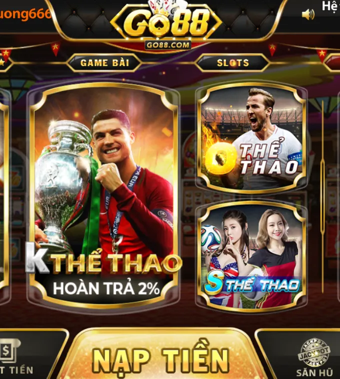 Sảnh thể thao Go88 thu hút người chơi đa dạng hình thức thể loại.